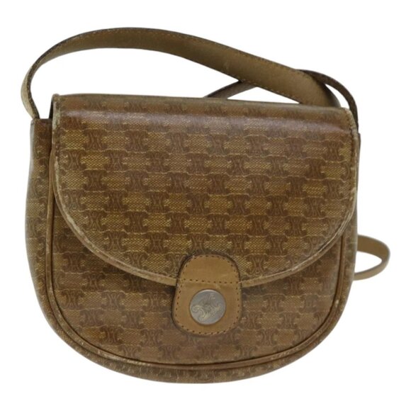 CELINE Macadam Canvas Shoulder Bag PVC Beige - Picture 11 of 15